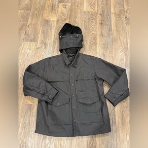FILSON TIN CLOTH CRUISER JACKET CINDER LARGE W HOOD